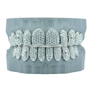 Hip Hop Punk 8 Top 8 925 perak kustom topi Rapper perhiasan Iced Out VVS Moissanite gigi Grillz untuk pria wanita - Product Image 4