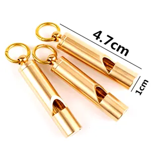 Classical brass made mini gift whistle for survival