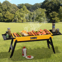 Barbecue pliable portable à charbon de bois pour le camping, petit barbecue pliable pour l'extérieur, barbecue pour les fêtes dans la cour