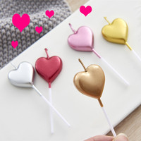 Umwelt freundliche alles-Gute zum Geburtstag schöne Herzform bunte 3D-Kerze für alles Gute zum Valentinstag Hochzeits liebhaber Cake Topper Dekoration