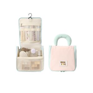 Customized Stylish Cosmetic Bag Rectangle Hook Type Travel Toiletry Bag Purple Pink Cyan - Product Image 3