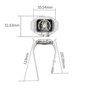 Cinturino per Apple <span class=keywords><strong>Watch</strong></span> S11 46mm <span class=keywords><strong>Ultra</strong></span> 49mm SE 44mm in TPU e custodia trasparente stile Richard, resistente ai graffi - Product Image 4