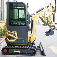 Mini-excavatrice hydraulique tout-terrain EACHAN Euro 5 de 1,8 tonne avec chenilles en caoutchouc pour usage domestique