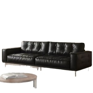 Sofá de Cuero Minimalista Nórdico Italiano, Recto, con Relleno de Espuma, para Sala de Estar - Product Image 5