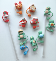 Breloques personnalisées en silicone pour pailles à motif de dessin animé - Supports de pailles personnalisés par sublimation |   Accessoires en paille perlée mignons ODM/OEM