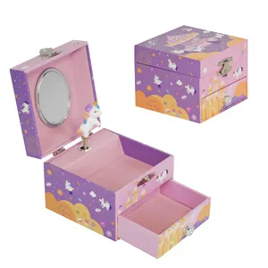 OT sell-caja de música de joyería aper, caja de música personalizada para bobinado para niñas