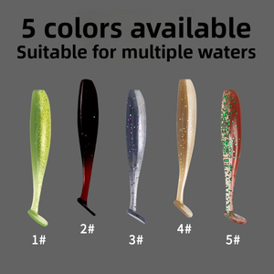 Leurre souple personnalisable en forme de queue de T, 46cm/6cm/7cm, lot de 8, sans hameçons, pour la pêche au bar - Product Image 1