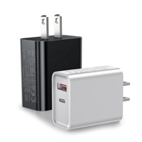 Chargeur rapide HNT GaN 45W PD40W QC30W double port US/UK/EU pour iPhone iPad Android Samsung S25 S24 S23 Galaxy