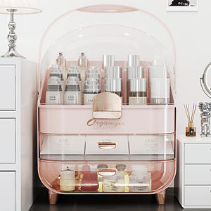 Organisateur de cosmétiques de luxe avec tiroirs, grande capacité, boîte de rangement anti-poussière pour produits de maquillage et de soin de la peau - Product Image 5