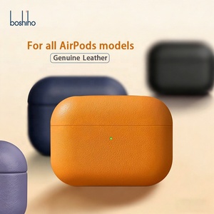 Étui pour écouteurs en cuir véritable tendance pour Airpod 4 & <span class=keywords><strong>Airpods</strong></span> Pro 1 2 3 Étui pour casque <span class=keywords><strong>Coque</strong></span> de protection personnalisée de luxe faite à la main - Product Image 1