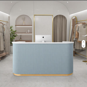 Comptoir de caisse moderne pour petite clinique, bureau de réception rose pour petit salon de beauté, comptoir de caisse pour boutique, bureau d'accueil - Product Image 2