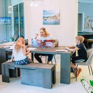 Quand les 4 enfants, leurs épouses et leurs petits-enfants viennent dîner, nous avons maintenant une <span class=keywords><strong>table</strong></span> transformable suffisamment grande pour accueillir tout le monde. - Product Image 1