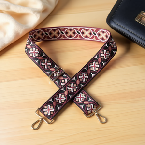 Cinghia in tessuto da 5 cm, nera, per borsa a mano, con fibbia rotonda - Product Image 2