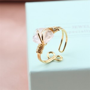 Zooying Anillo de cristal de piedra natural Anillo de mano de cristal de ágata roja - Product Image 2