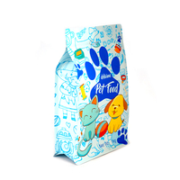 Personnalisez l'emballage d'aliments pour animaux de compagnie de 10kg 15kg avec fermeture éclair éco-friendly pochette debout à fond plat en mylar sac de nourriture pour chiens pedigree