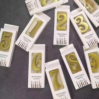 Bougies d'anniversaire numériques dorées « Tyrant » en cire de paraffine, grands chiffres, pour décoration de table de dessert et gâteau