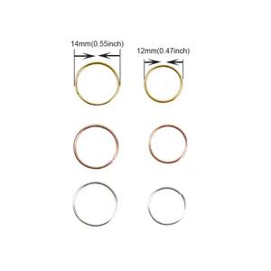 100 Pezzi/Sacchetto Anelli per Trecce in Ferro Oro e Oro Rosa, Perline per Dreadlock, Clip a Polsino, Ciondolo 12mm/14mm per Uso Domestico - Product Image 2