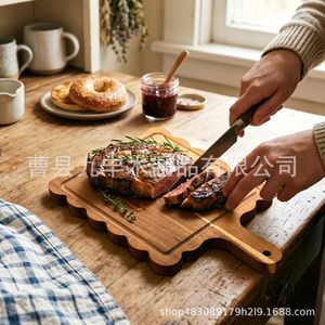 <b>Wooden</b> Cutting Board Rectangle Solid Wood Handle Multipurpose Kitchen Chopping <b>Block</b> - Product Image 2