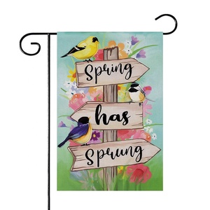 Double Face 30x45 Cm Colibris Fleurs Feuilles Florales Drapeau de Jardin de Bienvenue pour Décoration de Jardin - Product Image 5