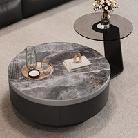 Table basse en dalle de roche style luxe léger avec espace de rangement personnalisable pour salon, maison, petit appartement, haut de gamme, moderne