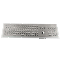 IP65 niveau 107 touches industriel monté kiosque en acier inoxydable clavier mécanique en métal avec trackball ou pavé tactile