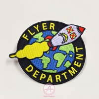 Écusson de tissu personnalisé pour espace, insigne de logo de marque, applique de vêtements, patch de broderie, bordure thermocollante pour vêtement