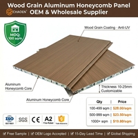 Panneau en aluminium nid d'abeille grand format personnalisé avec finition grain de bois/métallique mat pour la décoration de bureaux de luxe