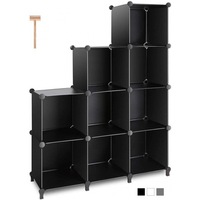 Étagère de rangement modulaire en plastique de style nordique personnalisable – Meuble de rangement pratique, bibliothèque, casier, combinaison simple