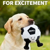 Jouet pour animaux de compagnie en peluche en forme de ballon de football avec son simulé, pour la mastication et le nettoyage des dents, stimulant et anti-ennui pour chiens, vente en gros