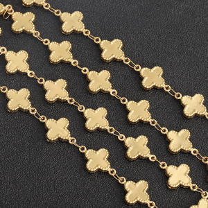 Stainless Steel Gold Hollow Four Leaf <b>Clover</b> Chain DIY Jewelry Necklace <b>Bracelet</b> Ornament Decorative Chain - Product Image 4