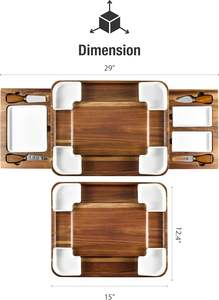 Juego <span class=keywords><strong>de</strong></span> Tablas <span class=keywords><strong>de</strong></span> <span class=keywords><strong>Cortar</strong></span> <span class=keywords><strong>de</strong></span> Madera <span class=keywords><strong>de</strong></span> Acacia para Fiestas en Casa, <span class=keywords><strong>Tabla</strong></span> <span class=keywords><strong>de</strong></span> Quesos y Charcutería con Juego <span class=keywords><strong>de</strong></span> Cuchillos - Product Image 2