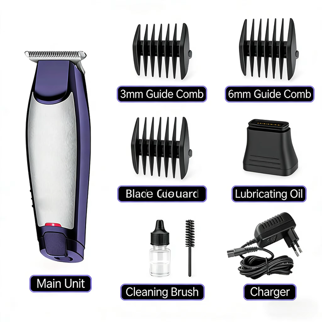 Professional T-Blade Hair Trimmer Zero-Gapped Bald Head Shaver Cordless Outliner Grooming Kit for Men Salon Use