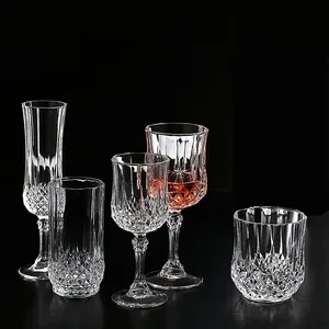 Flûtes et gobelets en verre rétro transparent, verres à vin blanc, verres à vin rouge, verres à champagne, verres à brandy, verres à shot - Product Image 1