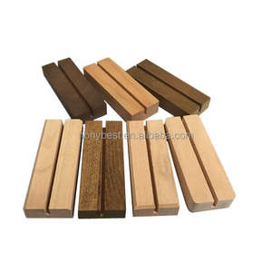 Porte-panneaux en bois de pin rustique en acrylique, couleur noyer, support de présentation de numéro de table en bois, porte-carte de place pour la vente au détail, mariage, fête - Product Image 6