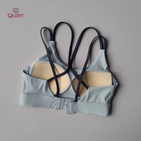 Bra Push up wanita hitam bantalan tetap, Bra olahraga putih dampak tinggi kuning Push up harga rendah kustom grosir