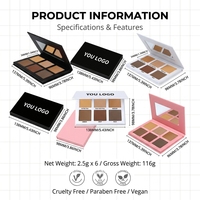Palette de maquillage personnalisée en gros avec logo, 3 couleurs, pour correcteur et contour, marque privée, échantillon gratuit