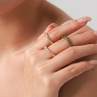 Bague de mariage pour femme en acier inoxydable plaqué or 18 carats PVD de haute qualité avec zircone cubique et perle, directement de l'usine H&C, idéale pour un cadeau