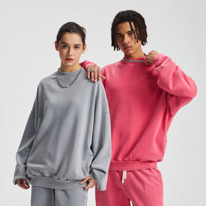 Sweat-shirt Homme Personnalisé en Coton Lourd 430G, Col Rond ou Col Roulé, Teinture Tie-Dye Lavée, Automne Hiver, avec Poche Discrète – Vente en Gros - Product Image 3