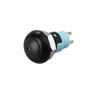 12mm CP/RP impermeable 1NO IP67 de enclavamiento de plástico iluminado interruptor de botón de empuje