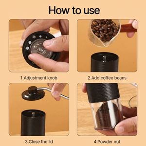 Nouveau moulin à café électrique portable rechargeable par USB avec réglage de la grosseur externe, moulin à café conique en plastique pour l'extérieur - Product Image 5