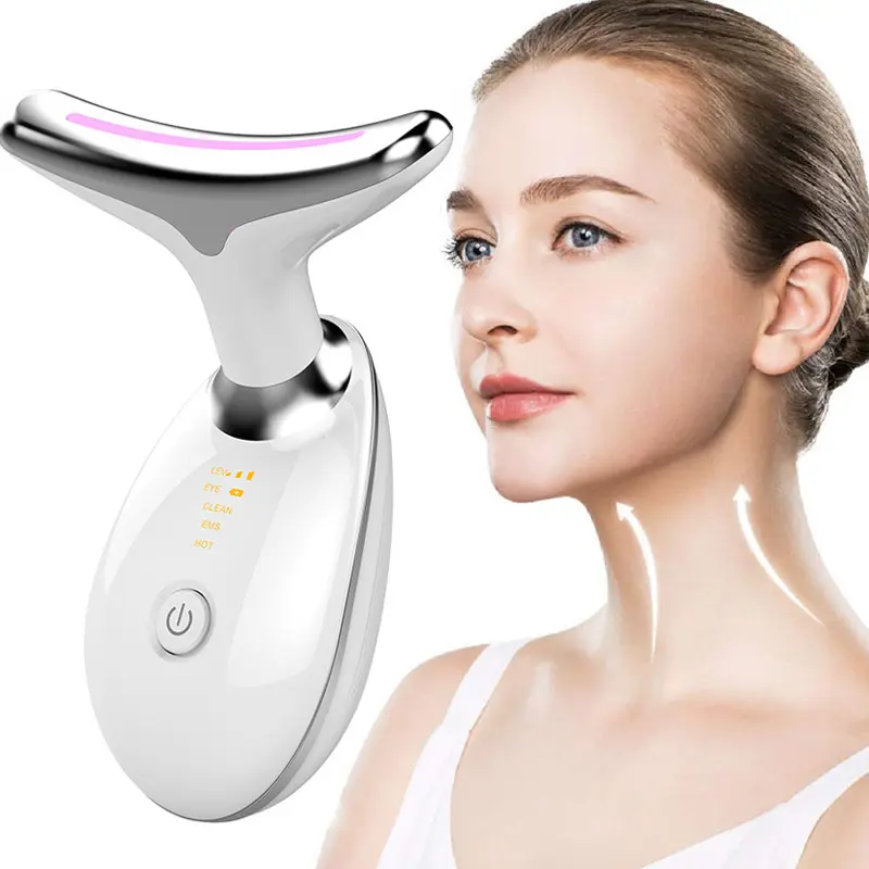 Face Neck Lifting Massager Led Red Light Therapy Wand Multifunction Neck Massager EMS Beauty Neck Lift Face massager Lift Device