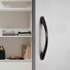 Poignées <span class=keywords><strong>de</strong></span> tiroir en laiton minimaliste en forme d'arche <span class=keywords><strong>de</strong></span> 128 mm pour armoires, placards, cuisines et salons – Vente en gros - Product Image 3