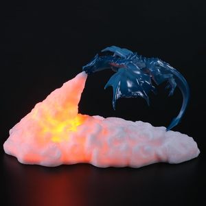 <b>Fire</b> Dragon Lamp Light 3D Printed <b>LED</b> Night Light USB Powered Moon Shape Tap Control Kids Room Gift - Product Image 4