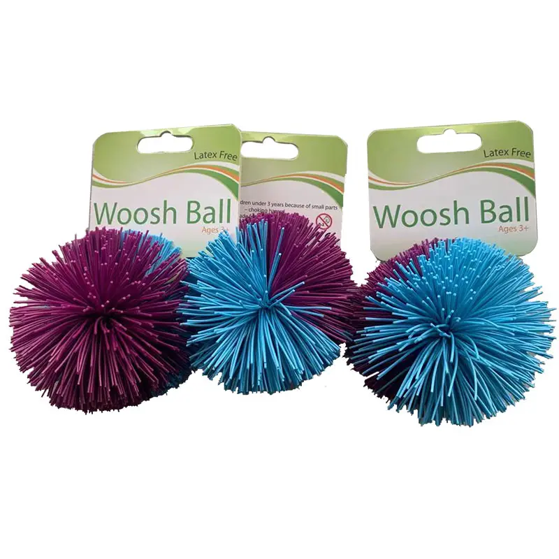 Silicone Soft Stringy Pom Monkey Ball for Indoor Outdoor Play ,Stress Relief, Sensory & Fidget Toy ,Assorted Colors