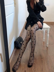 Pr977 Black High Stockings Silicone Lace Top Stay <strong>up</strong> Silky Semi Sheer Pantyhose for Women <strong>Hold</strong> <strong>up</strong> Nylon - Product Image 6
