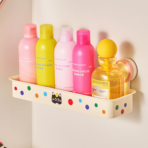 Yimijia Bathroom Storage Rack Suction Mounted Rectangular 2 Tier With Polka Dot Design For Cosmetics And Skincare Products - Product Image 2