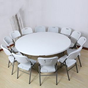 Mesa redonda de plástico no plegable Moon de 180cm con almacenamiento portátil de escritorio grueso para banquetes de área grande y actividades de cena - Product Image 4
