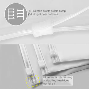 Large Transparent Zipper Lock <b>Bag</b> Frosted Clear Plastic Mylar <b>Clothes</b> Packaging Underwear Shoes Socks Fur-CPE Material Structure - Product Image 2