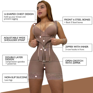 Body Modellante a Vita Alta con 13 Stecche in Acciaio, Rete Traspirante Spessa 260g e Ganci per Massimo Effetto Snellente - Product Image 3
