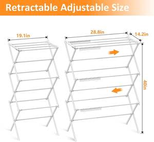 Hot Sale Electric Heated Clothes Airer With Folding Wings Portable Tower Warmer Freestanding Electric <b>Drying</b> <b>Rack</b> Aluminum Alloy - Product Image 3